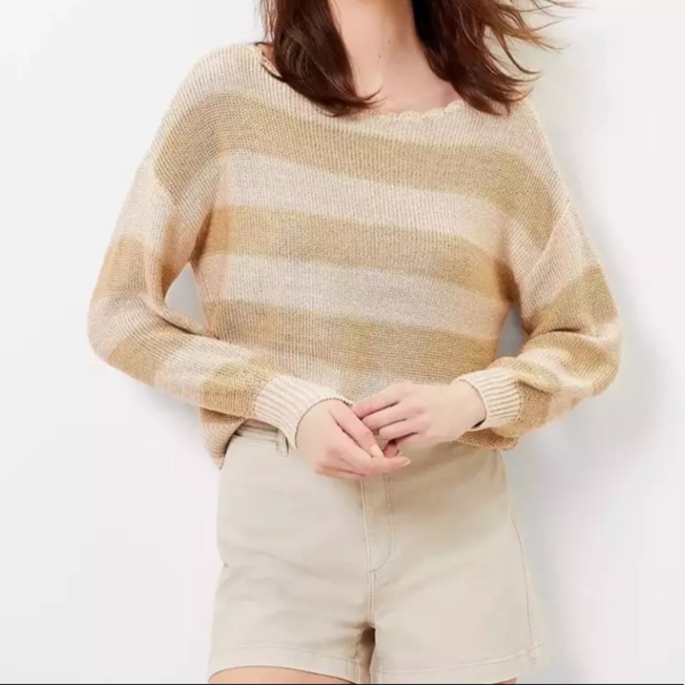 Final Sale 🔥 No More Low Offer LOFT striped boatneck sweater size M
